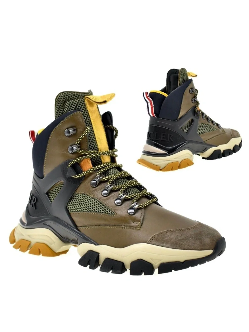 Moncler Men Tristan Hiking Sneaker Boots Brown Size 8 New